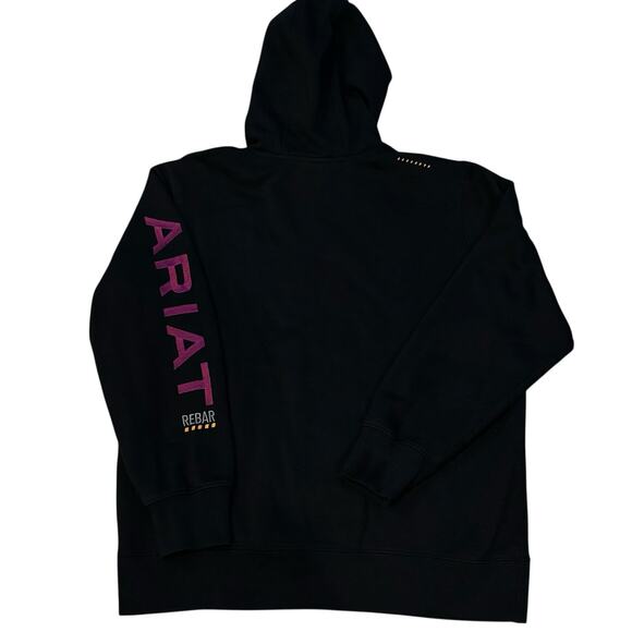 Ariat Women's Rebar Graphic Hoodie Black Purple Large #10037620 NEW WITHOUT TAGS - Picture 4 of 7